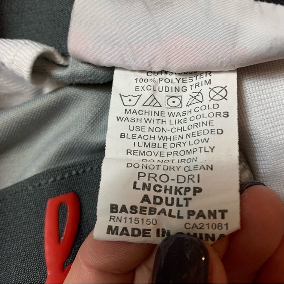 Rawlings | Gray with red piping baseball knickers | sz M - Picture 6 of 14